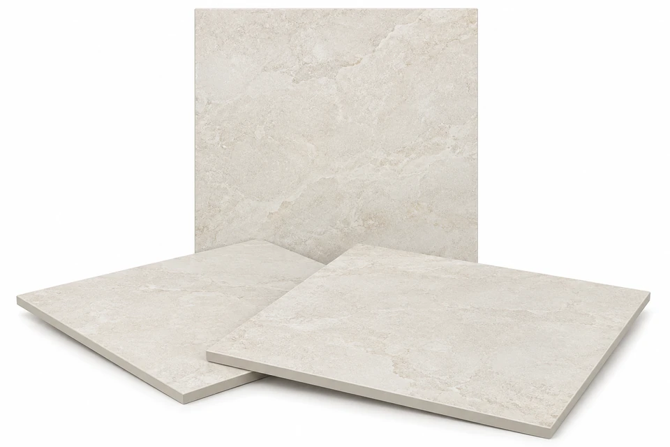 Porcelain tiles on a white background